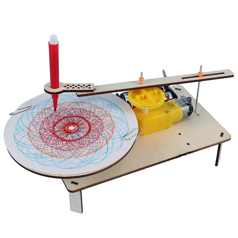 Science Max - 1-3Pcs DIY Wooden Electric Plotter Drawing